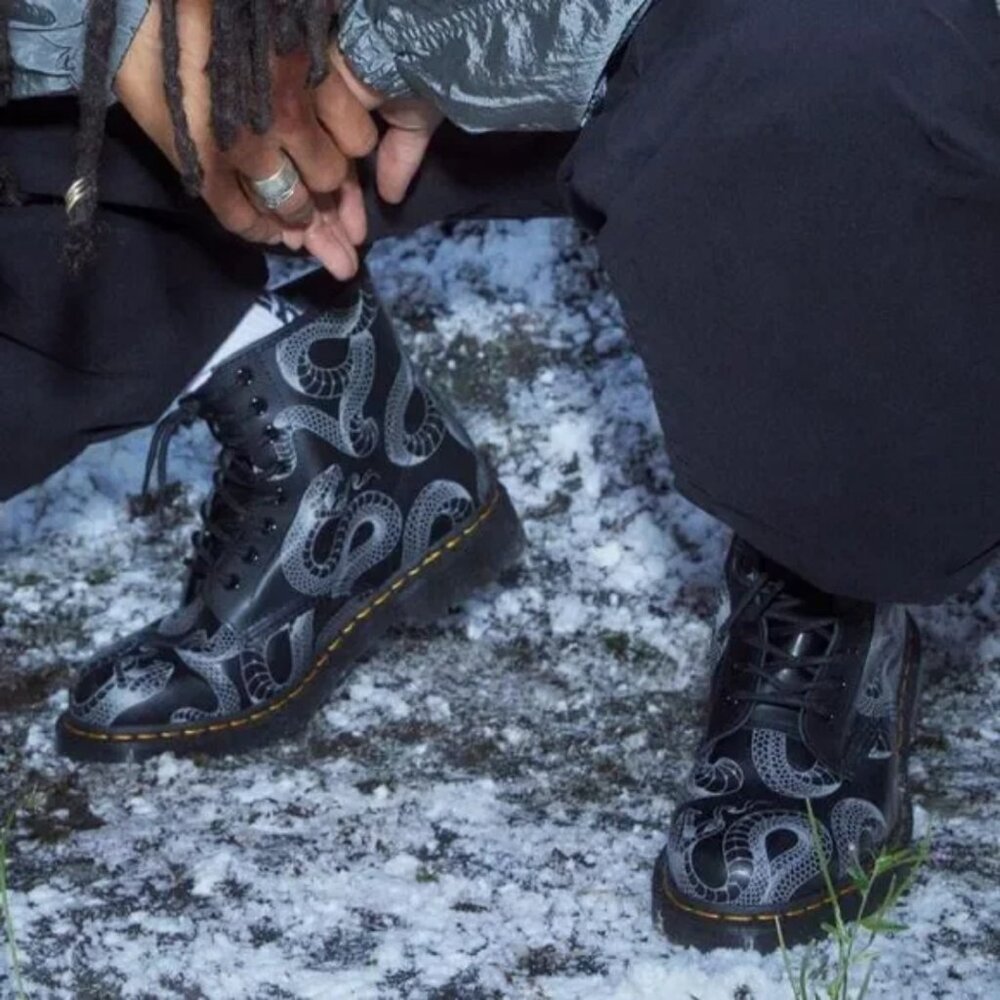 Dr. Martens 1460 Wild Serpent Smooth Lace Up Leather Boots